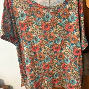 First Love Boutique Multicolor Floral Short Sleeve Top
